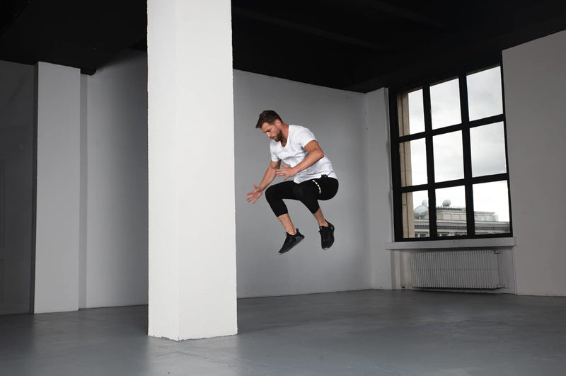 Men'S Performance 3/4 Leggings Sports Compression with Pockets
