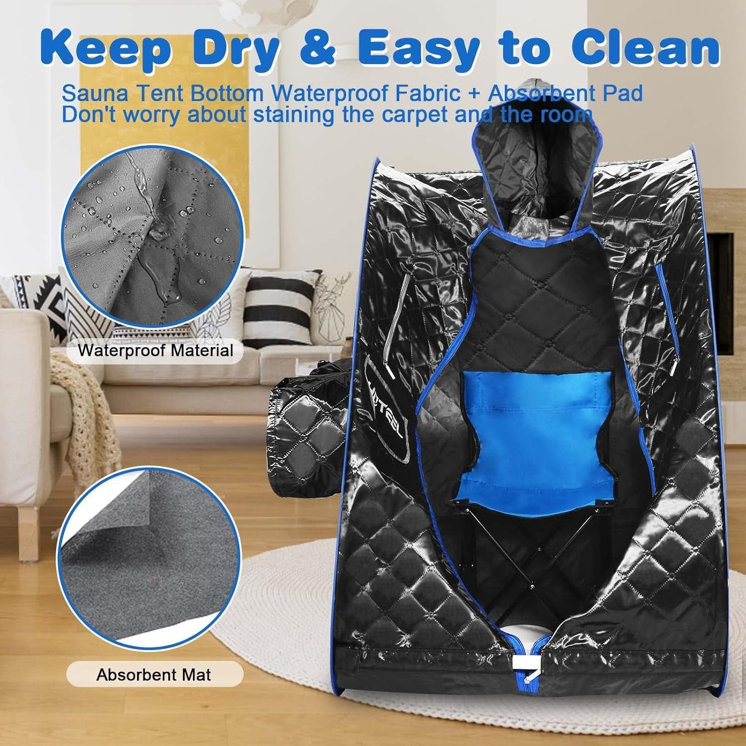 Home Portable Sauna, Personal Steam Sauna for Home SPA, 2.68L & 1000W Steam Generator - elev8life