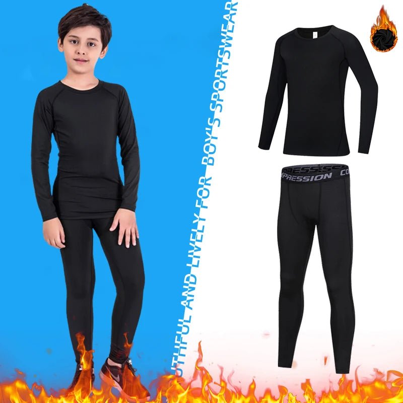 Kids’ Compression Sportswear Set – Boys’ Fitness Tracksuit for Running & Basketball - elev8life