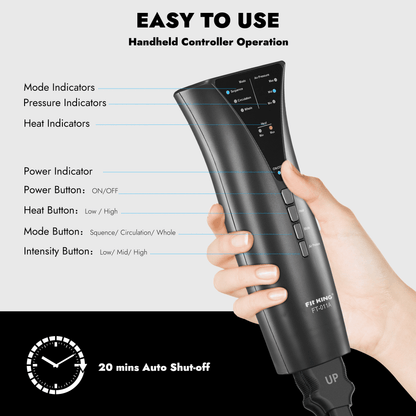 Leg and Foot Massager for Circulation with Knee Heat, Handheld Controller with Multiple Massage, - elev8life