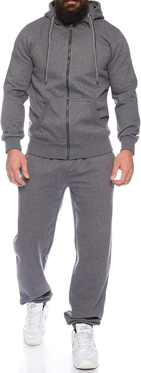 Men’s 2 Piece Sweatsuit – Full Zip Hoodie & Sweatpants Tracksuit (S–4XL) - elev8life