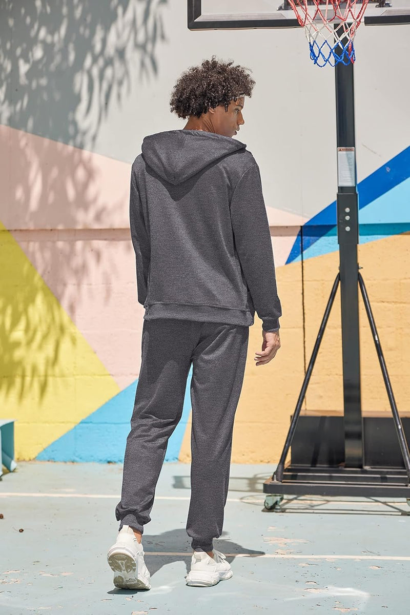 Men’s 2 Piece Sweatsuit – Full Zip Hoodie & Sweatpants Tracksuit (S–4XL) - elev8life