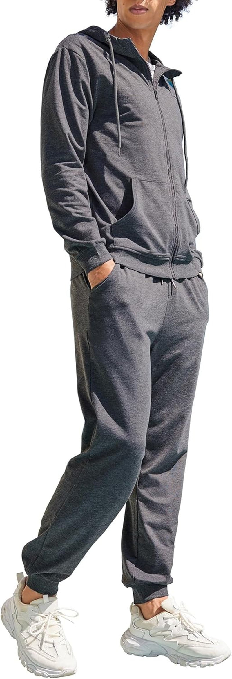 Men’s 2 Piece Sweatsuit – Full Zip Hoodie & Sweatpants Tracksuit (S–4XL) - elev8life