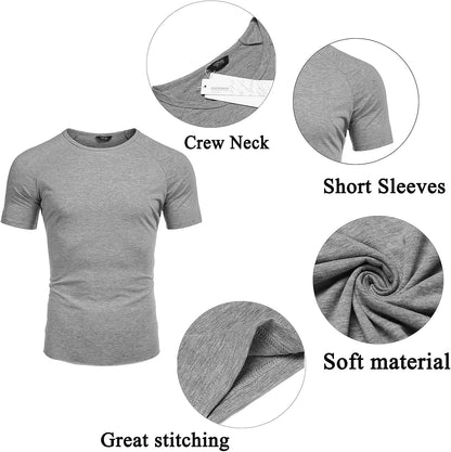 Men'S 3 Pack Workout T Shirts Short Sleeve Gym Bodybuilding Muscle Shirt Base Layer Fitness Tee Tops - elev8life