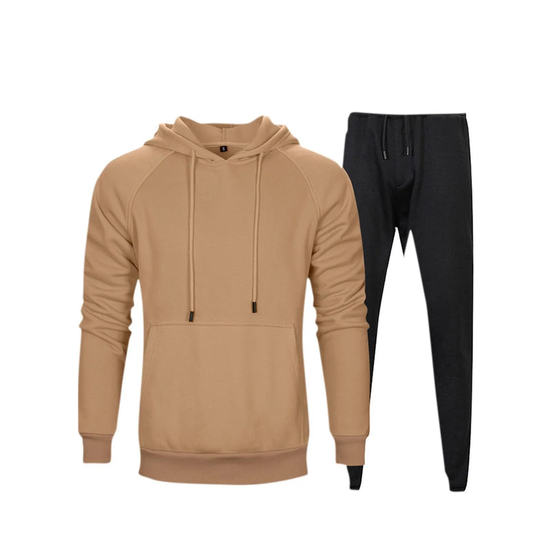 Men’s Hooded Fleece Tracksuit – 2 Piece Pullover & Sweatpants Jogging Set - elev8life