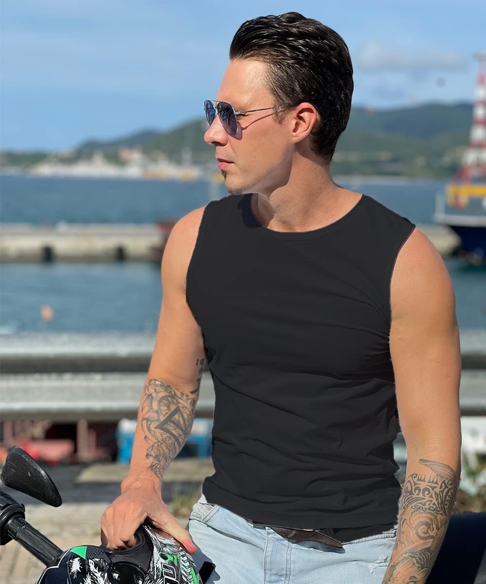Men'S Premium Tank Top - Muscle Tank Gym Shirt Beach Tank Soft Cool Wicking Quick Dry UPF 50+ - elev8life