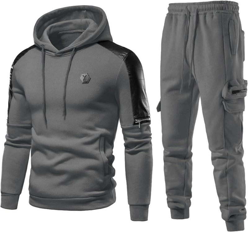 Men’s Tracksuit 2 Piece Hoodie Set – Athletic Jogging Sweatsuit - elev8life