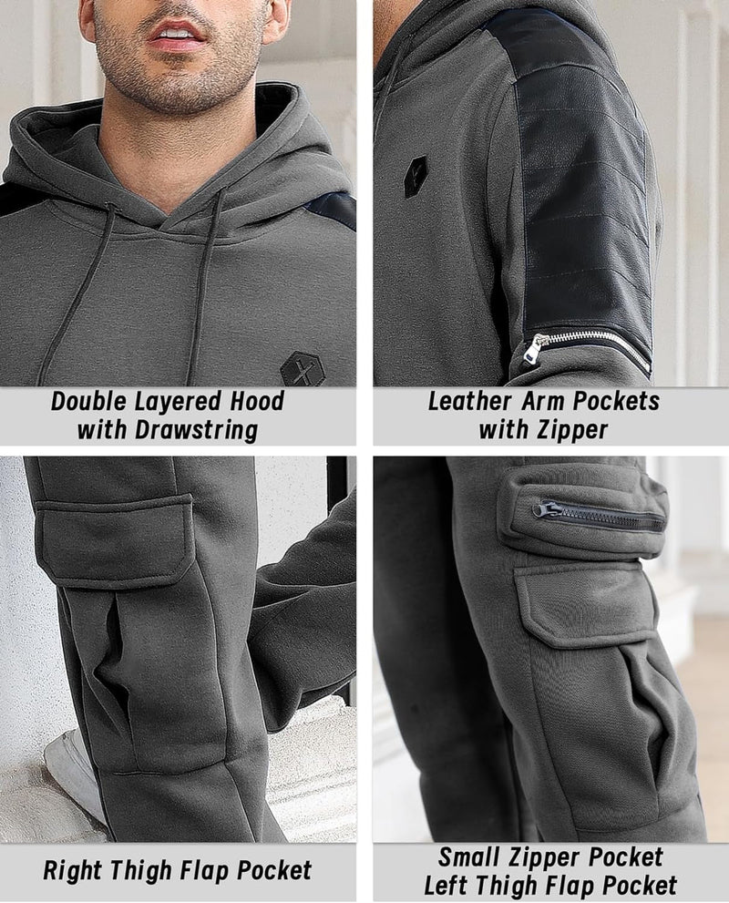 Men’s Tracksuit 2 Piece Hoodie Set – Athletic Jogging Sweatsuit - elev8life