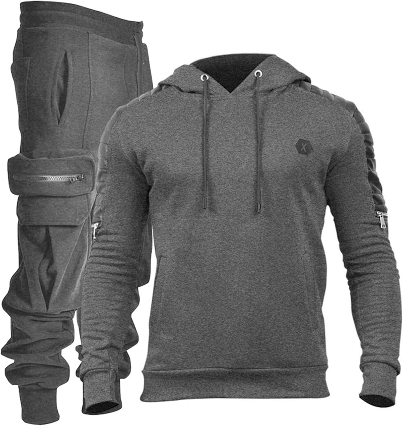 Men’s Tracksuit 2 Piece Hoodie Set – Athletic Jogging Sweatsuit - elev8life