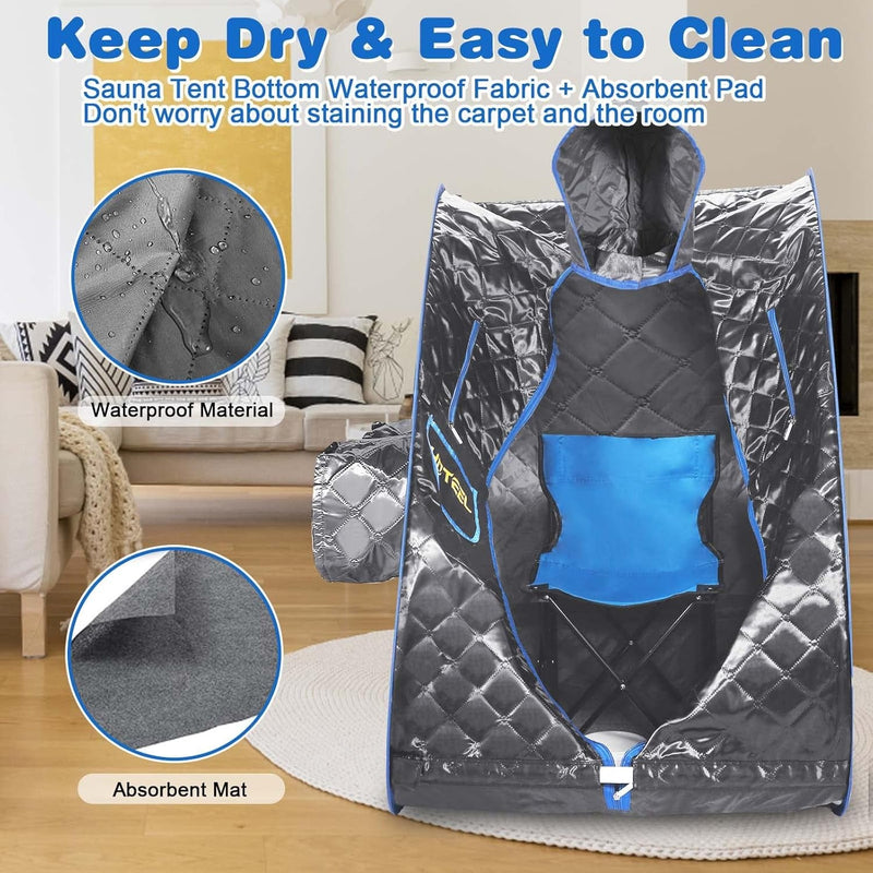Portable Home Steam Sauna with Chair & Remote - elev8life