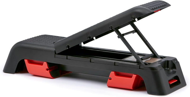 Professional 47 - Inch Long Multi - Purpose Aerobic, Cardio, and Strength Challenging Home Fitness Deck Bench, Black - elev8life