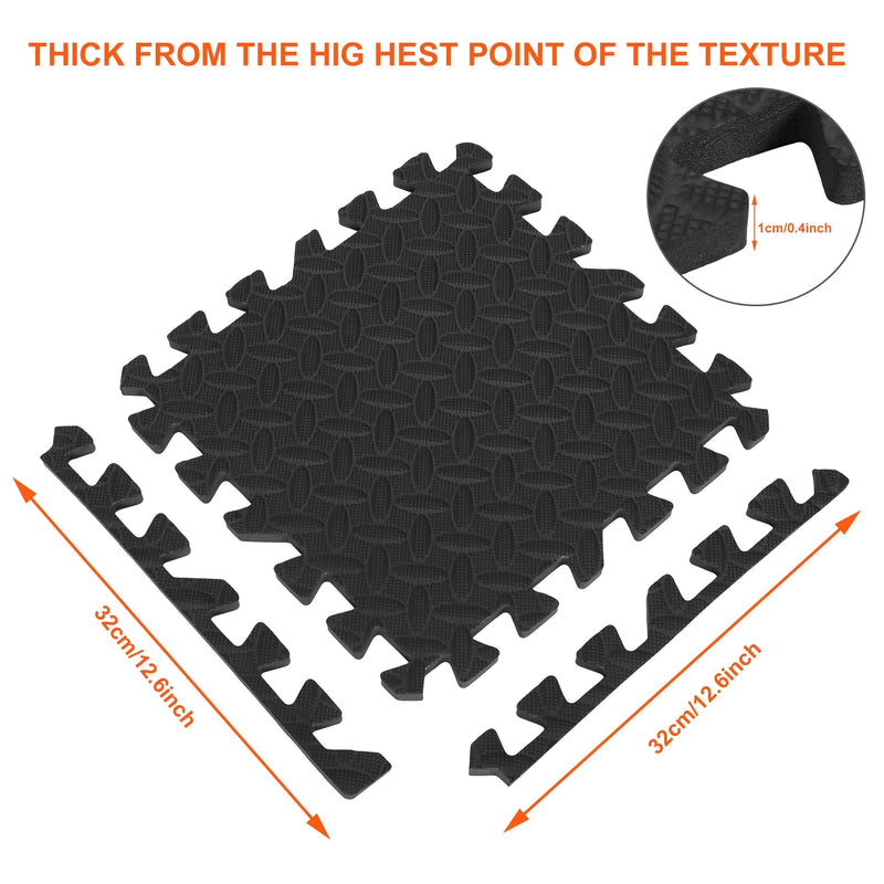 Puzzle Exercise Mats 12/24 - Pack EVA Foam Interlocking Workout Mat EVA Foam Interlocking Tiles for Protective, Exercise Equipment Mat for Gyms, Yoga, Outdoor Workouts, Kids - elev8life