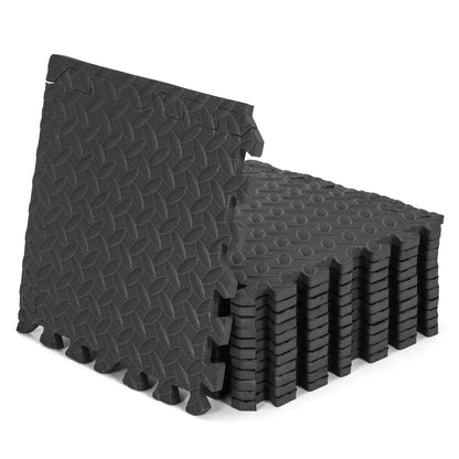 Puzzle Exercise Mats 12/24 - Pack EVA Foam Interlocking Workout Mat EVA Foam Interlocking Tiles for Protective, Exercise Equipment Mat for Gyms, Yoga, Outdoor Workouts, Kids - elev8life