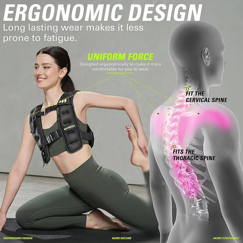 Weighted Vest for Men & Women – Adjustable Strength Training Vest (10–40 lbs) - elev8life