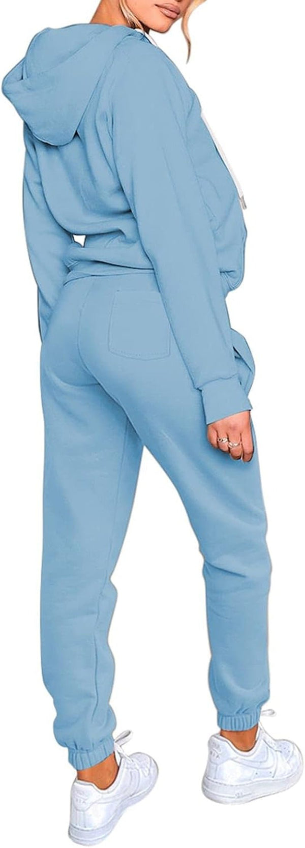 Women’s 2 Piece Tracksuit – Zip - Up Hoodie & Jogger Set with Pockets - elev8life