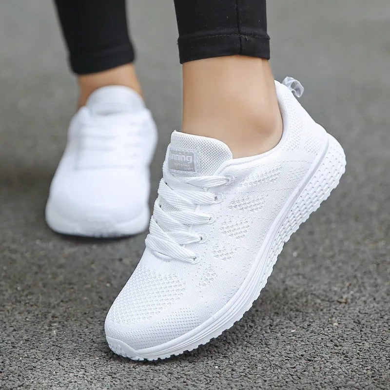 Women’s Fashion Flat Sneakers – Comfortable Mesh Walking Vulcanized Shoes - elev8life