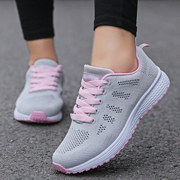 Women’s Fashion Flat Sneakers – Comfortable Mesh Walking Vulcanized Shoes - elev8life