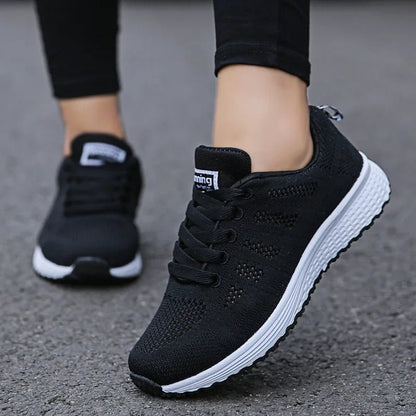 Women’s Fashion Flat Sneakers – Comfortable Mesh Walking Vulcanized Shoes - elev8life