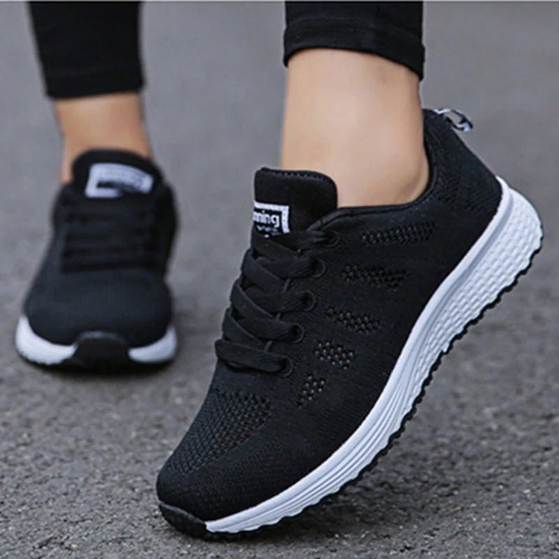 Women’s Fashion Flat Sneakers – Comfortable Mesh Walking Vulcanized Shoes - elev8life
