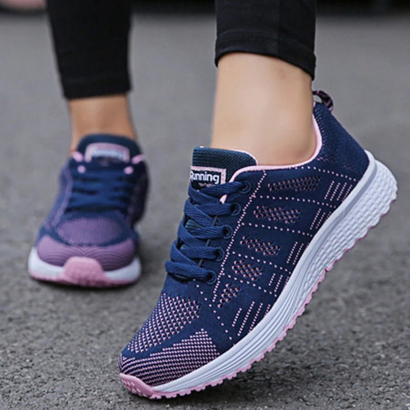 Women’s Fashion Flat Sneakers – Comfortable Mesh Walking Vulcanized Shoes - elev8life