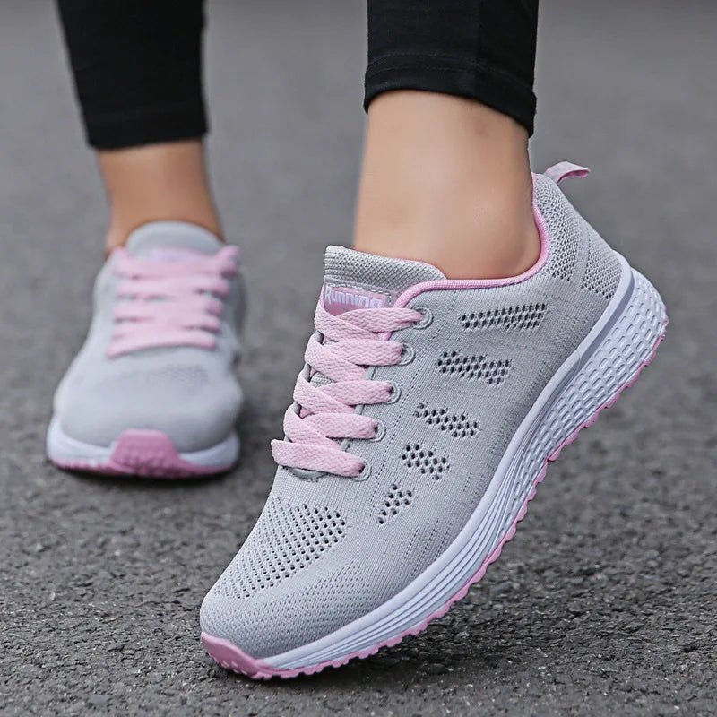 Women’s Fashion Flat Sneakers – Comfortable Mesh Walking Vulcanized Shoes - elev8life