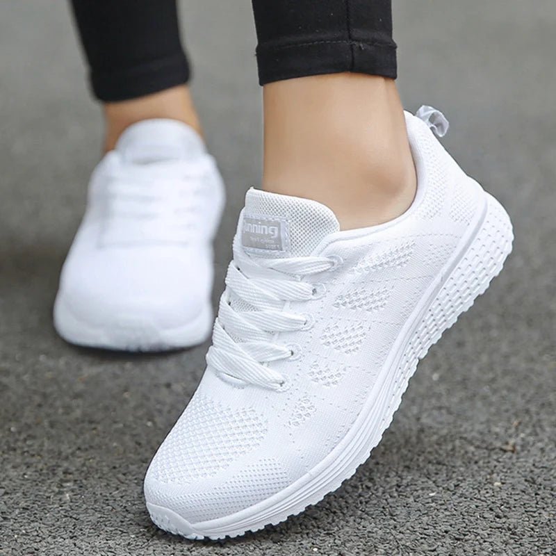 Women’s Fashion Flat Sneakers – Comfortable Mesh Walking Vulcanized Shoes - elev8life