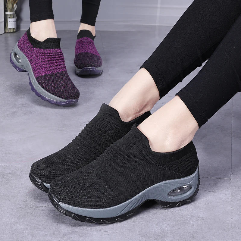 Women’s Fashion Sneakers – Breathable Mesh Platform Walking Shoes - elev8life