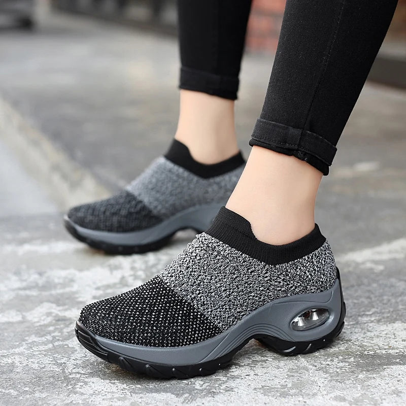 Women’s Fashion Sneakers – Breathable Mesh Platform Walking Shoes - elev8life