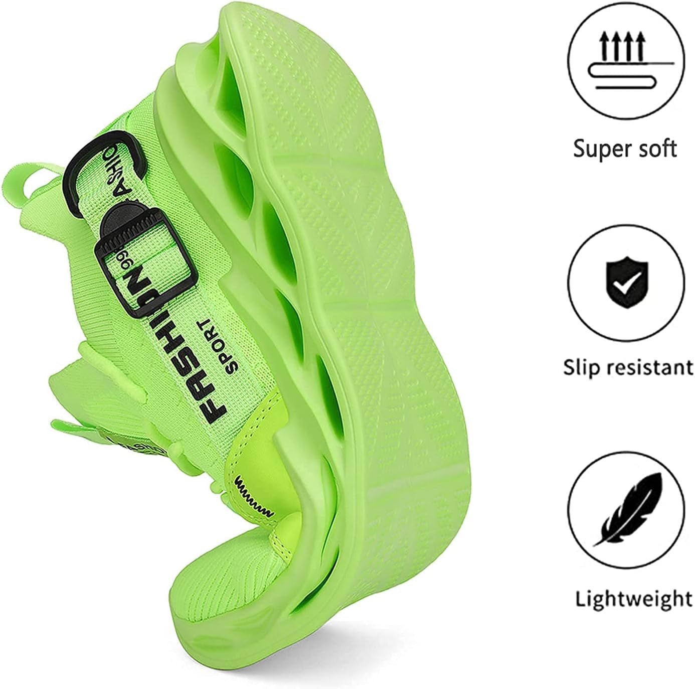 Women’s Green Walking Shoes – Lightweight Slip - On Sneakers - elev8life