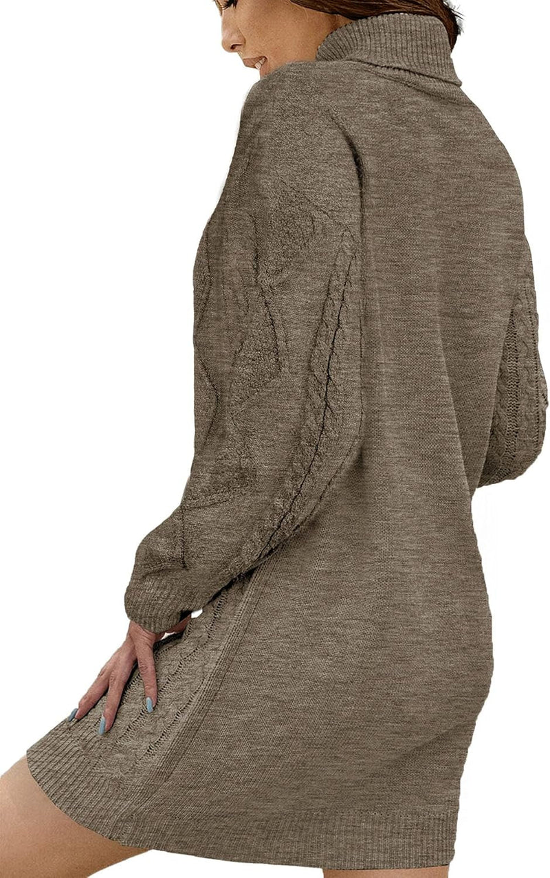 Women’s Oversized Chunky Knit Turtleneck Sweater – Cozy Winter Pullover - elev8life