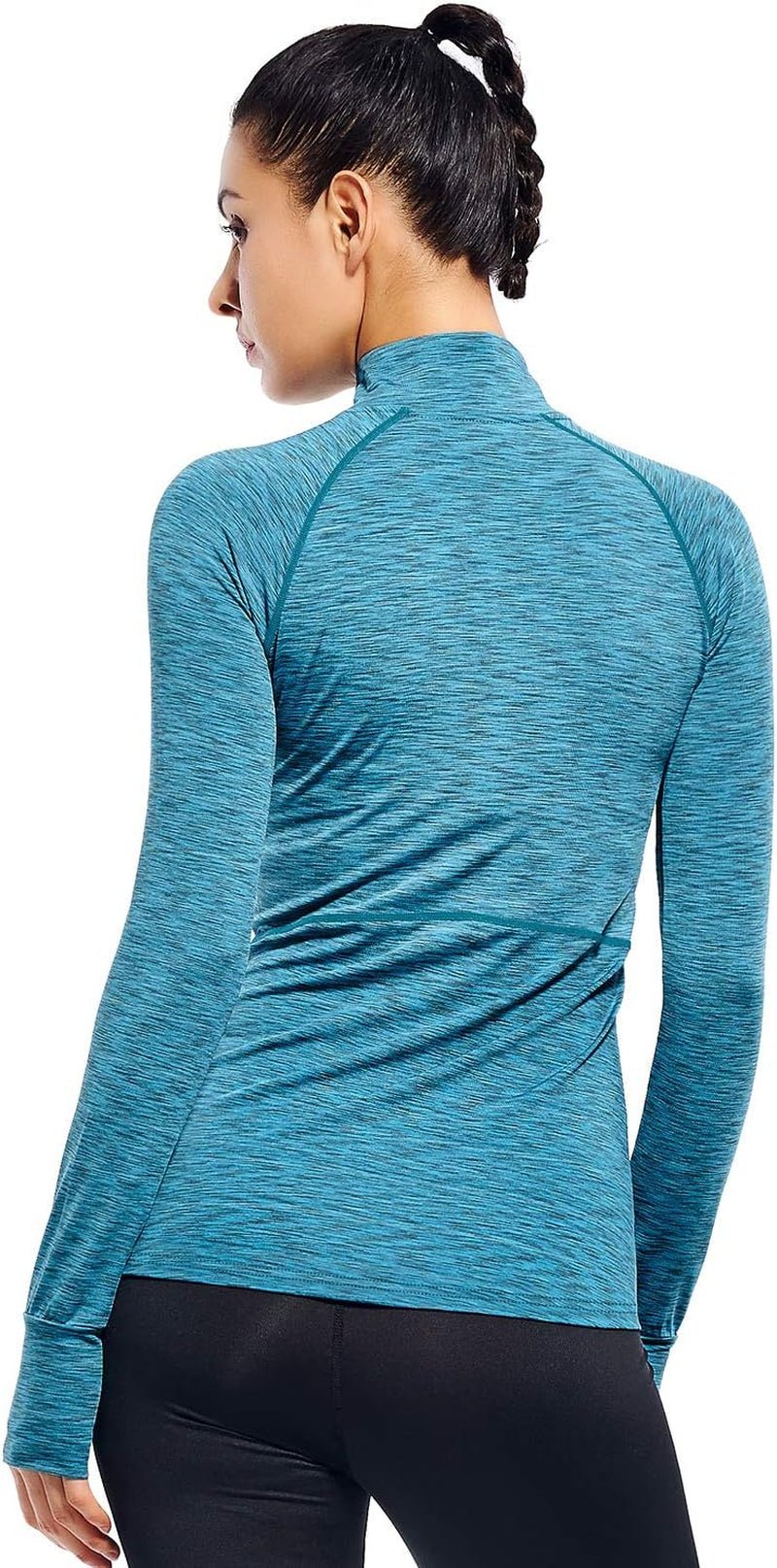 Women’s Quarter Zip Workout Top – Long Sleeve Running Pullover - elev8life