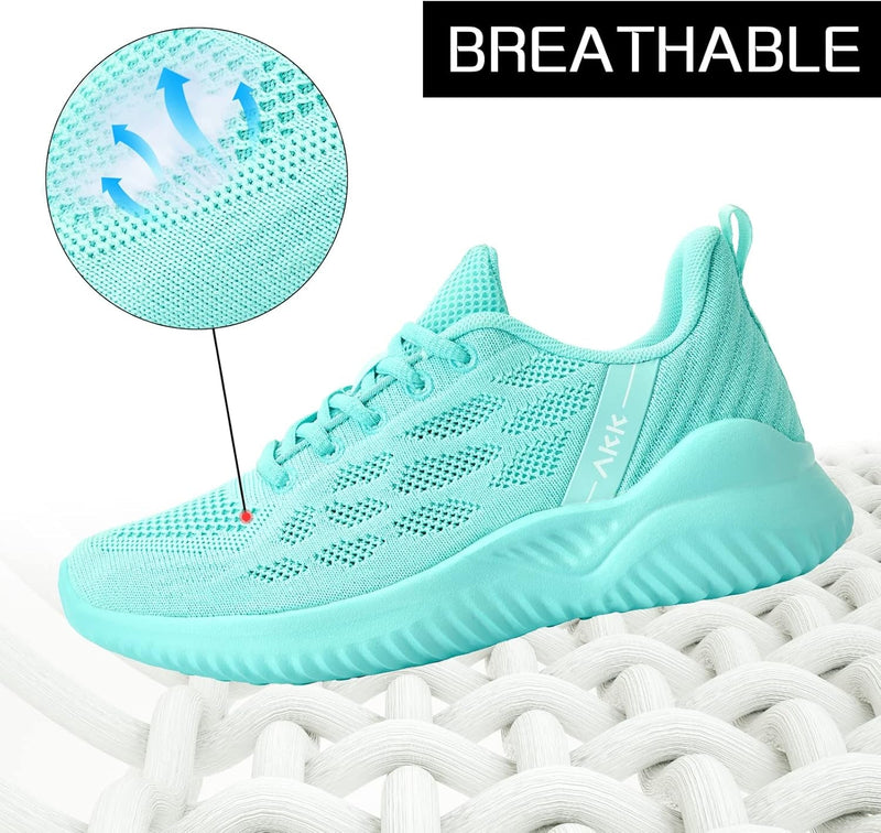 Women’s Running Shoes – Lightweight Turquoise Walking Sneakers - elev8life