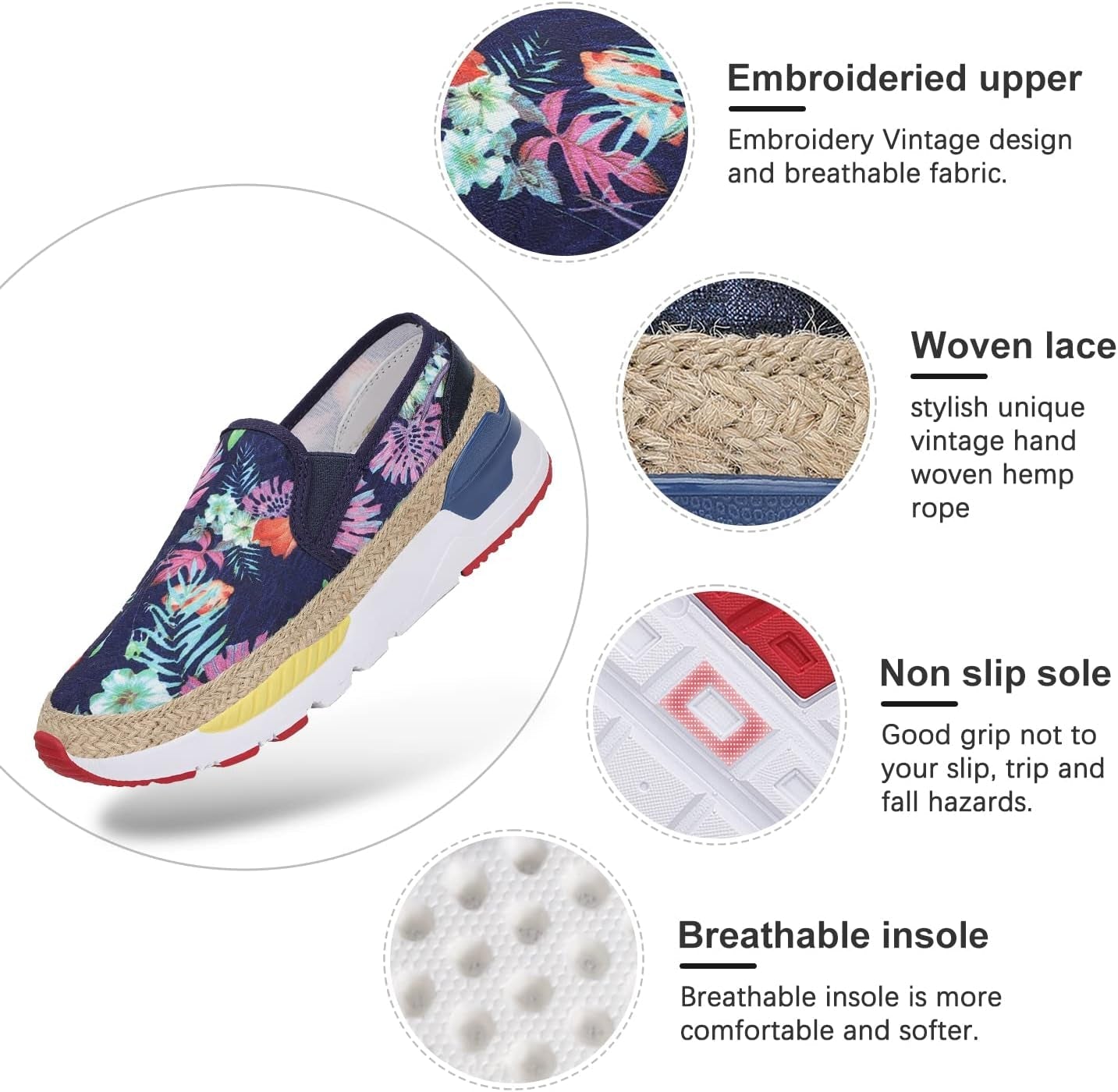 Women’s Slip - On Walking Shoes – Art - Inspired Embroidered Loafers - elev8life