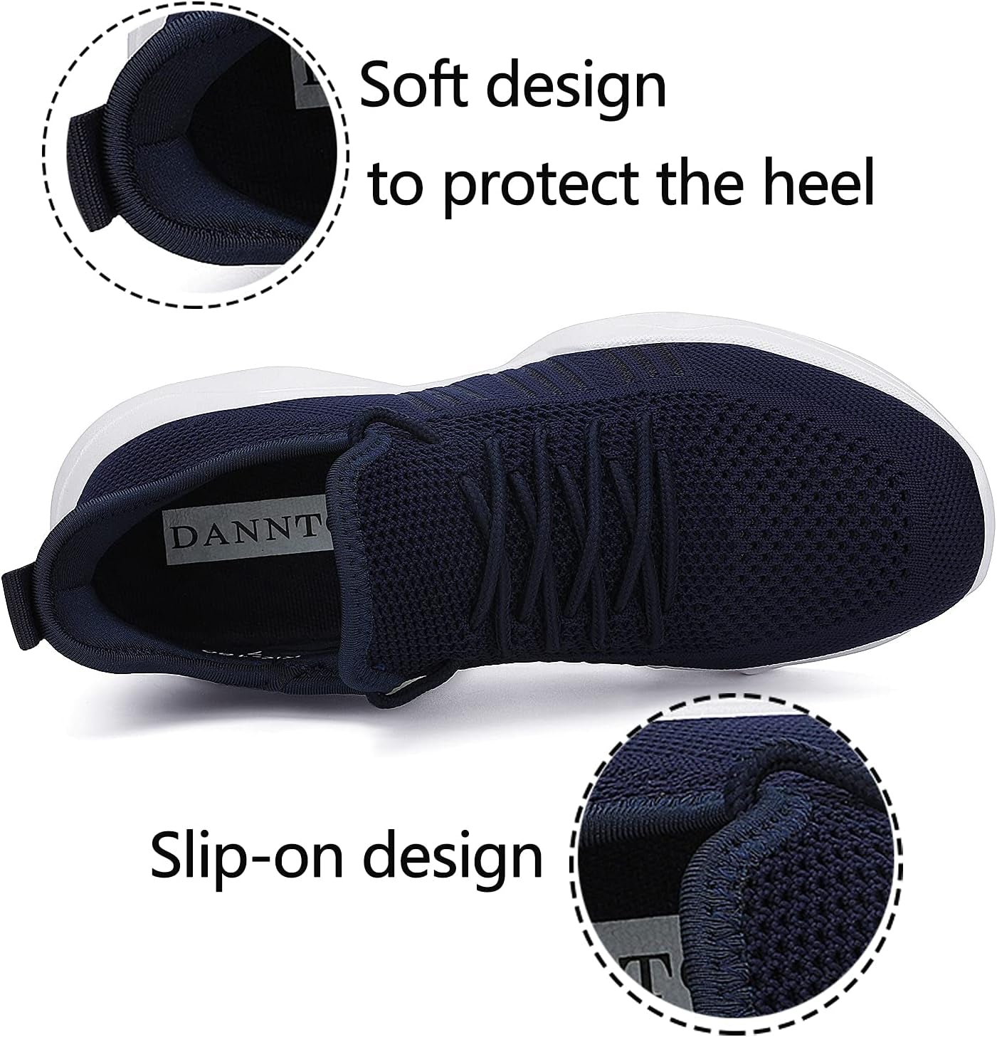 Womens Walking Sneakers Slip on Shoes Non Slip Work Tennis Sports Ladies Gym Footwear Blue Size 5 - elev8life