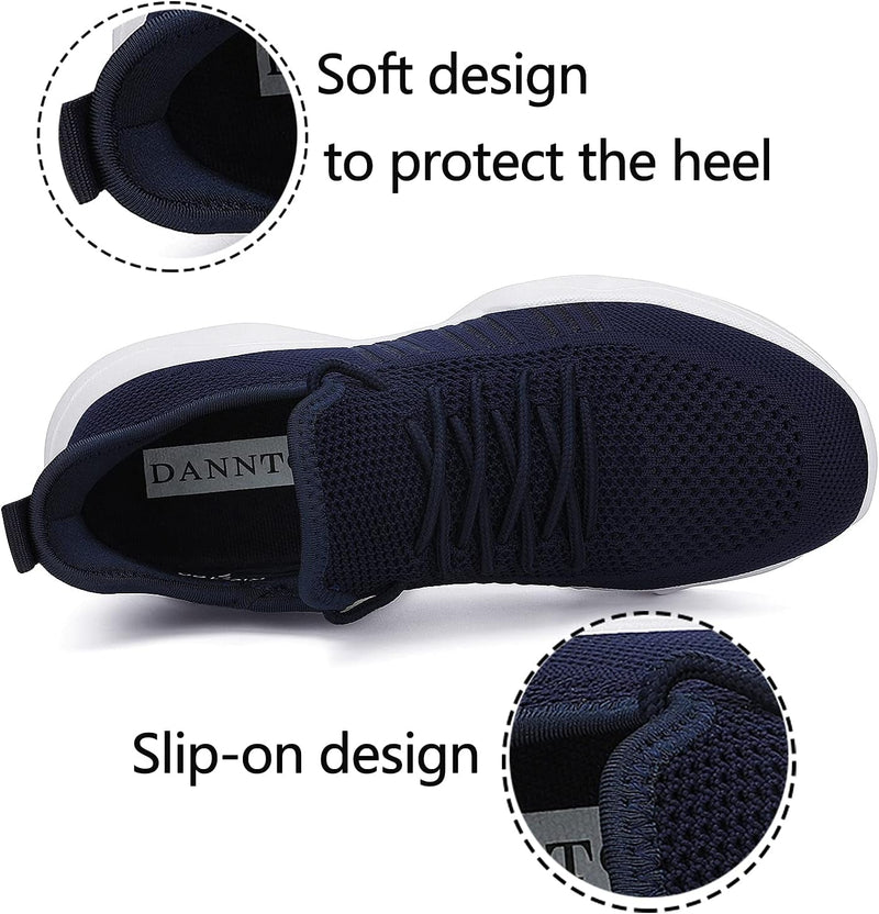 Womens Walking Sneakers Slip on Shoes Non Slip Work Tennis Sports Ladies Gym Footwear Blue Size 5 - elev8life