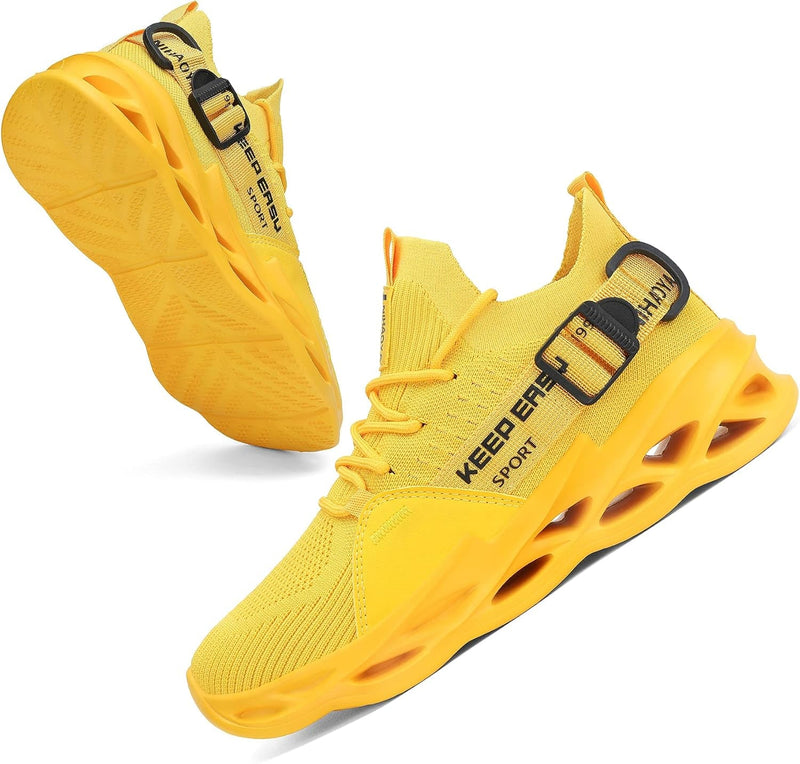 Women’s Yellow Sneakers – Breathable Mesh Running Shoes - elev8life